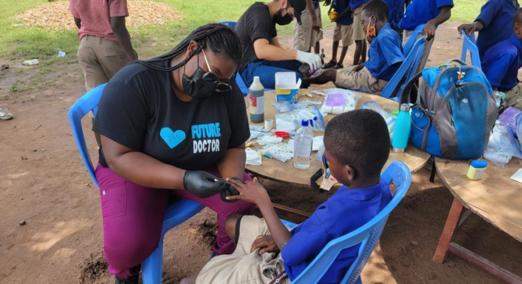 St Georges' Medical student on mission trip in Ghana
